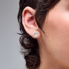 Thumbnail Image 2 of Sterling Silver CZ Round and Square Stacked Studs