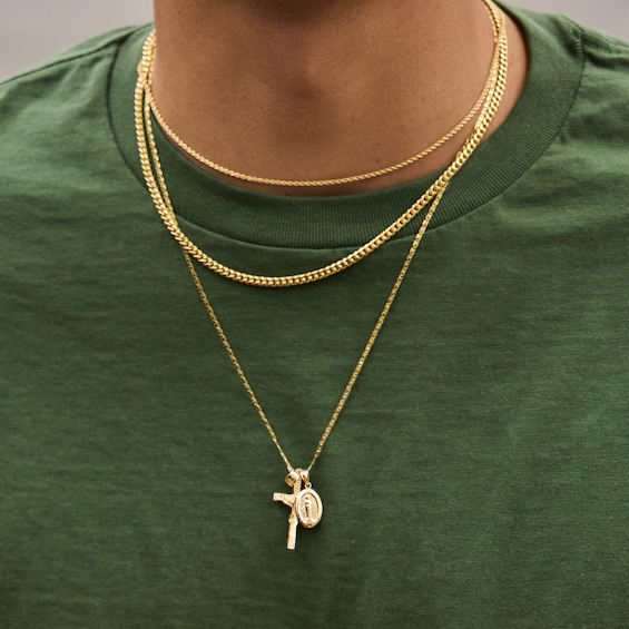 10K Gold Miraculous Mary Medallion Charm