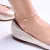 Thumbnail Image 2 of 10K Solid Gold Freshwater Cultured Pearl Cable Chain Anklet - 10"