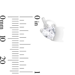 Sterling Silver CZ Heart Stone Necklace Charm