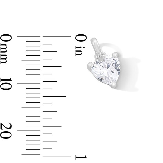 Sterling Silver CZ Heart Stone Necklace Charm