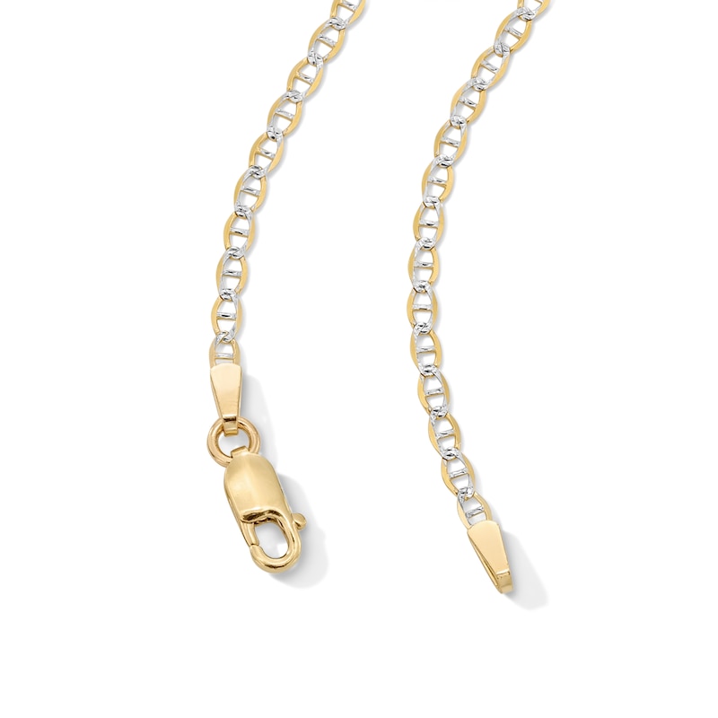 Main Image 2 of 10K Solid Gold Pavé Mariner Two-Tone Chain - 18"