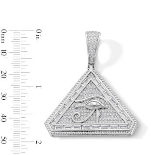 Sterling Silver CZ Eye of Horus Medallion Necklace Charm