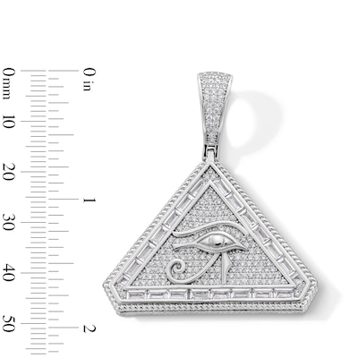 Sterling Silver CZ Eye of Horus Medallion Necklace Charm