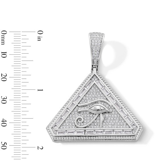 Sterling Silver CZ Eye of Horus Medallion Necklace Charm