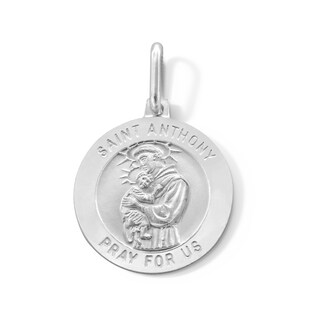 Sterling Silver Saint Anthony Pray for Us Necklace Charm