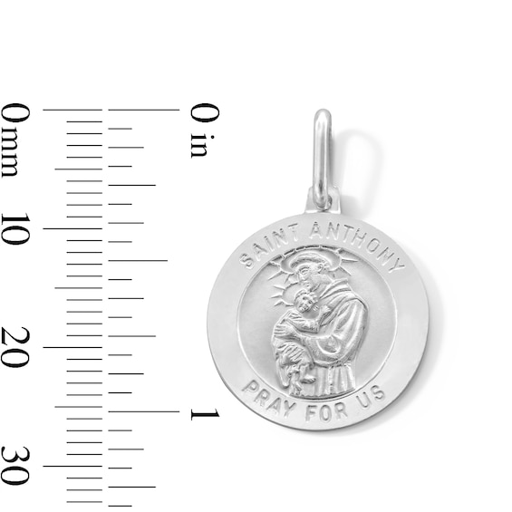 Sterling Silver Saint Anthony Pray for Us Necklace Charm