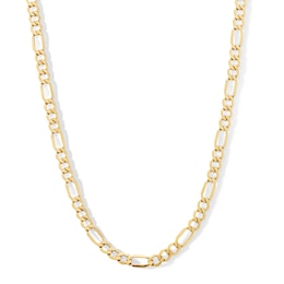 10K Hollow Gold Beveled Figaro Chain - 22"