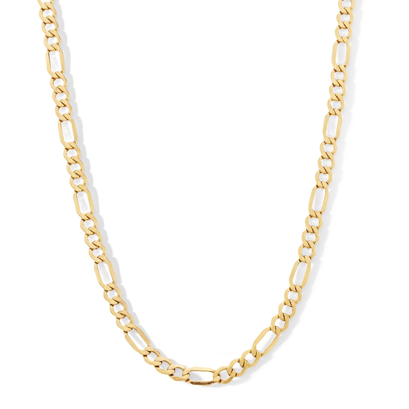 Main Image 1 of 10K Hollow Gold Beveled Figaro Chain - 22"