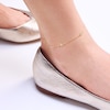 Thumbnail Image 2 of 10K Solid Gold Diamond-Cut Circle Cable Chain Anklet - 10"