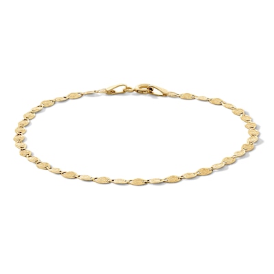 10K Solid Gold Roses Valentino Chain Bracelet - 7"