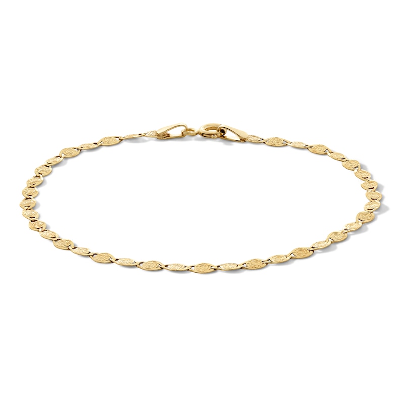 10K Solid Gold Roses Valentino Chain Bracelet - 7"
