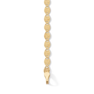10K Solid Gold Roses Valentino Chain Bracelet - 7"
