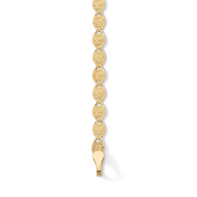 10K Solid Gold Roses Valentino Chain Bracelet - 7"