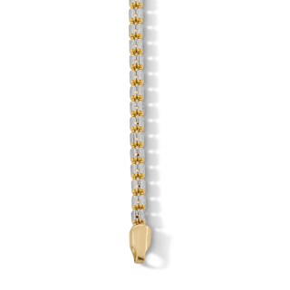 10K Solid Gold Pavé Bismark Two-Tone Chain Bracelet - 7"