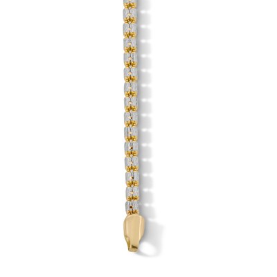 10K Solid Gold Pavé Bismark Two-Tone Chain Bracelet - 7"