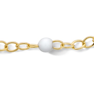 10K Solid Gold Enamel Chain Anklet