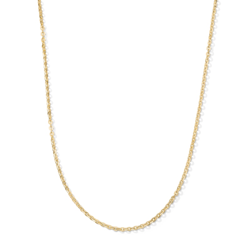10K Solid Gold Diamond-Cut Cable Chain - 18"
