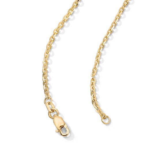 10K Solid Gold Diamond-Cut Cable Chain - 18"