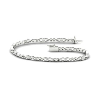 Sterling Silver 1/5 CT. T.W. Lab-Grown Diamond Love Knot Bracelet - 7.25"