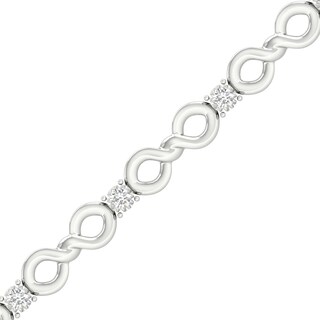 Sterling Silver 1/5 CT. T.W. Lab-Grown Diamond Infinity Bracelet - 7.25"