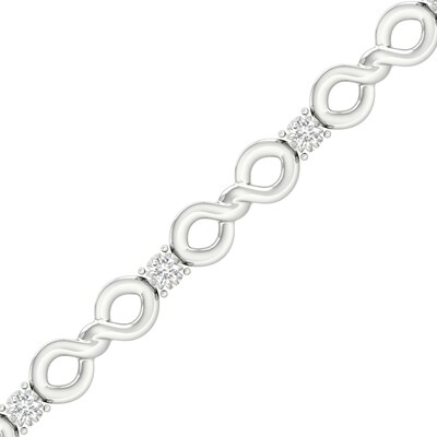 Sterling Silver 1/5 CT. T.W. Lab-Grown Diamond Infinity Bracelet - 7.25"