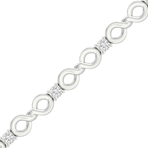 Sterling Silver 1/5 CT. T.W. Lab-Grown Diamond Infinity Bracelet - 7.25"