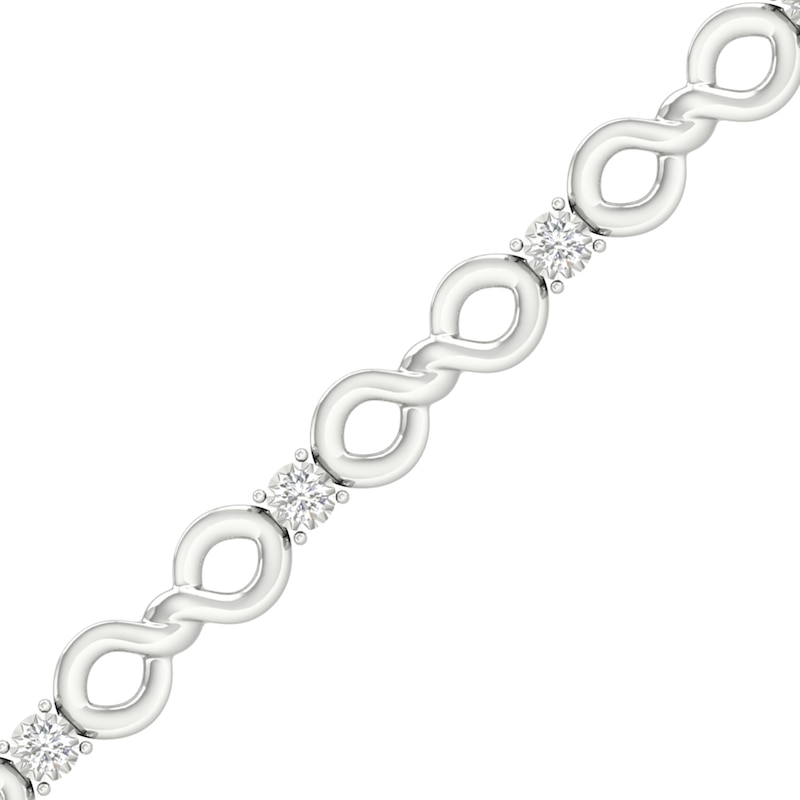 Sterling Silver 1/5 CT. T.W. Lab-Grown Diamond Infinity Bracelet - 7.25"
