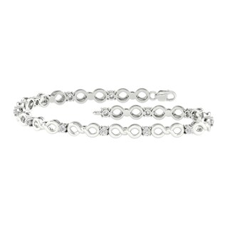 Sterling Silver 1/5 CT. T.W. Lab-Grown Diamond Infinity Bracelet - 7.25"