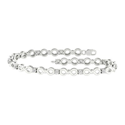 Sterling Silver 1/5 CT. T.W. Lab-Grown Diamond Infinity Bracelet - 7.25"