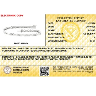 Sterling Silver 1/5 CT. T.W. Lab-Grown Diamond Braided Bracelet - 7.25"