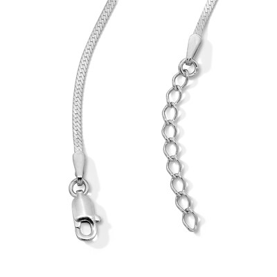 Sterling Silver Herringbone Chain - 16" + 1"