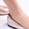 Thumbnail Image 2 of 10K Solid Gold Blue Enamel Chain Anklet - 10"