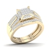 Thumbnail Image 2 of 14K Gold Plated 3/8 CT. T.W. Lab-Grown Diamond Square Ring Set - Size 7