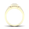 Thumbnail Image 3 of 14K Gold Plated 3/8 CT. T.W. Lab-Grown Diamond Square Ring Set - Size 7