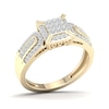 Thumbnail Image 5 of 14K Gold Plated 3/8 CT. T.W. Lab-Grown Diamond Square Ring Set - Size 7