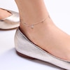 Thumbnail Image 2 of Sterling Silver CZ Flower Cable Chain Anklet - 9" + 1 "