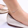 Thumbnail Image 2 of Sterling Silver CZ Butterfly Rolo Chain Anklet - 9" + 1"