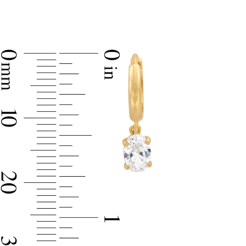 Main Image 3 of 14K Gold Plated Birthstone Huggie Hoops