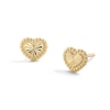 Thumbnail Image 1 of 10K Gold Beaded Diamond-Cut Heart Studs
