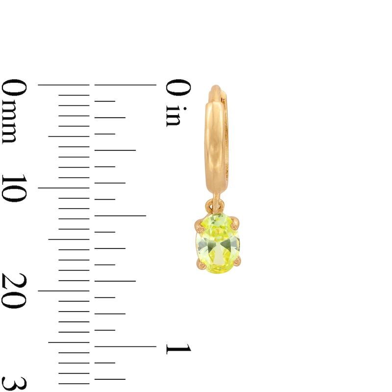 Main Image 2 of 14K Gold Plated Birthstone Huggie Hoops