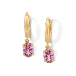 14K Gold Plated Birthstone Huggie Hoops
