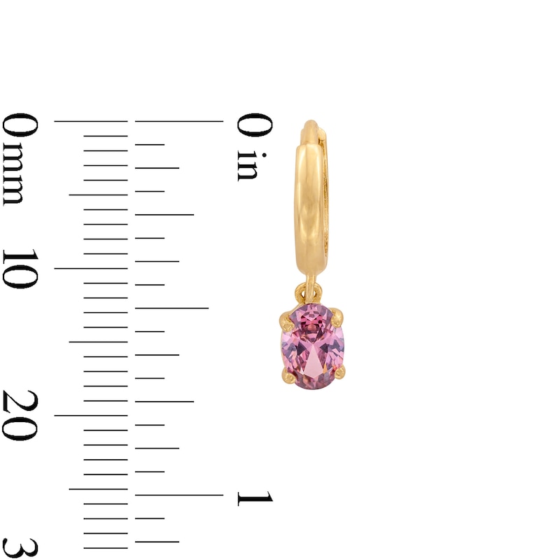 Main Image 3 of 14K Gold Plated Birthstone Huggie Hoops