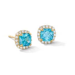 10K Gold CZ Birthstone Studs