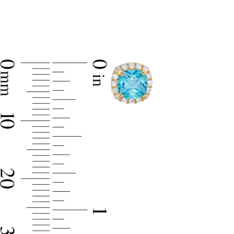 Main Image 2 of 10K Gold CZ Birthstone Studs