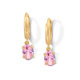 14K Gold Plated Birthstone Huggie Hoops