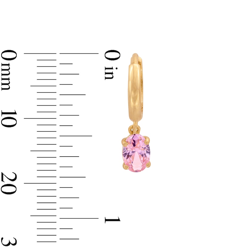 Main Image 2 of 14K Gold Plated Birthstone Huggie Hoops