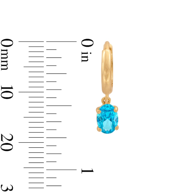 Main Image 3 of 14K Gold Plated Birthstone Huggie Hoops