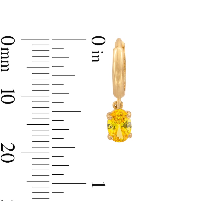 Main Image 2 of 14K Gold Plated Birthstone Huggie Hoops