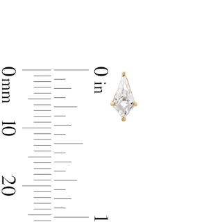 10K Gold CZ Rhombus Studs